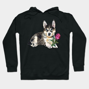 dog and rose Hoodie